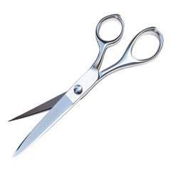 Obraz premium Precision Cut Sharp Silver Scissors Tool for Craft DIY and Hairstyling on transparent background