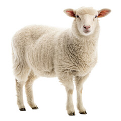 Obraz premium Sheep animal png domesticated wool mammal png farm livestock species png grazing herbivore png white woolly animal png transparent background image