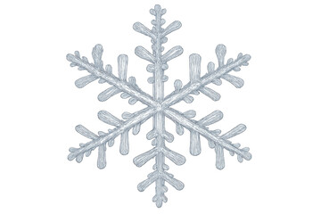Fragile snowflake crystal falling softly, highlighting winter elegance against transparent backdrop for seasonal graphic design