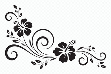 Elegant Tribal Floral Corner Ornament Vector with Vintage Flair