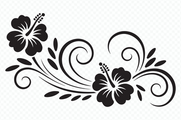 Minimalist Black Floral Corner Vector for Wedding Invitations