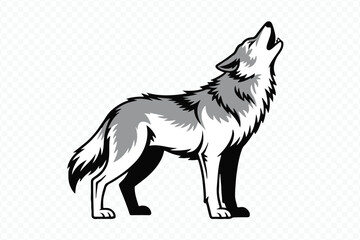 Tribal Howling Wolf Logo Mascot Vector Illustration