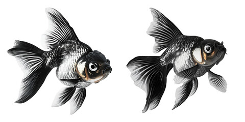 Obraz premium Graceful goldfish swimming in aquatic life close-up