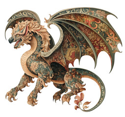 Fototapeta premium Fantasy Dragon Tapestry Illustration
