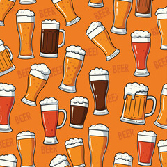 beer seamless pattern memphis style outline line bundle set background download