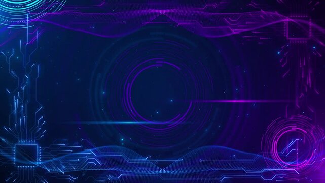 Futuristic HUD video frame border Computer Processors CPU. Motherboard digital chip. Tech science background. motherboard. Circuit board system chip core processor. technology. Processors digital chip