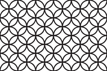 Naklejka premium Minimal Modern Black and White Circular Lattice Pattern Vector
