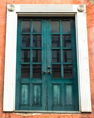 vintage wooden window with shutters