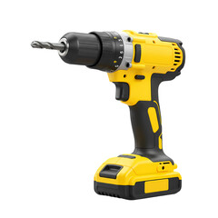 Cordless Drill with Drill Bit isolated on transparent bacckground