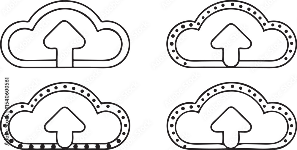 Poster cloud upload arrow icon flat vector for saas dashboard and cloud storage ui