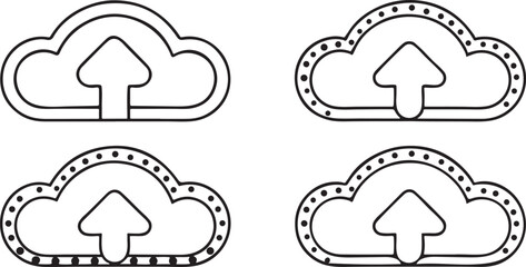 Cloud Upload Arrow Icon Flat Vector for SaaS Dashboard and Cloud Storage UI