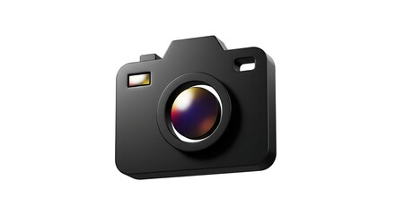 Fototapeta premium Black Camera Icon on White Background
