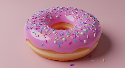 Pink Donut with Sprinkles