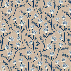 Wild flowers seamless vector pattern