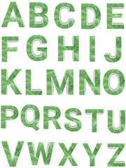 Alphabet Letters with Leaf Pattern Background
