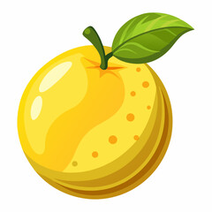 yellow apple with leaf