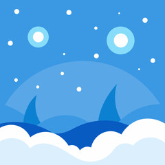 vector illustration of a blue sea background