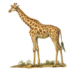 Fototapeta premium Vintage Illustration of a Giraffe