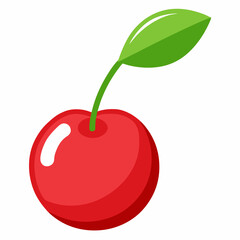 red apple with leaf