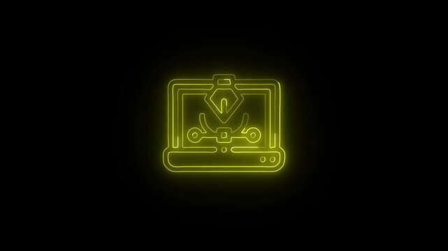 Glowing Typography and Symbol in HD Video Neon Animation on Black Background
