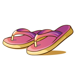vector illustration of a simple  pink flip flops 