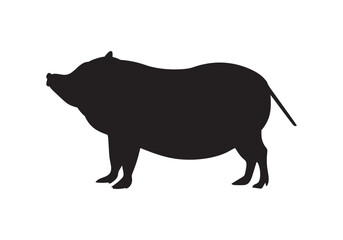 Pig animal silhouette. Vector image