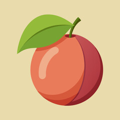 vector illustration of an apple with leaves