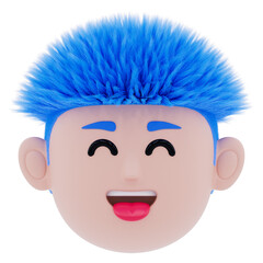 Teasing with tongue Face Expression Emoji  3d icon in cartoon plastic style minimal isolated on transparent white background, clipping path	
