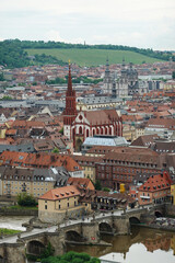 Obraz premium Panorama of Wuerzburg opening from Marienberg castle, Germany 