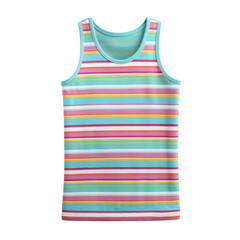 Colorful Striped Tank Top for Summer Fashion and Casual Wear, Perfect for Outdoor Activities and Relaxation Transparent background or png