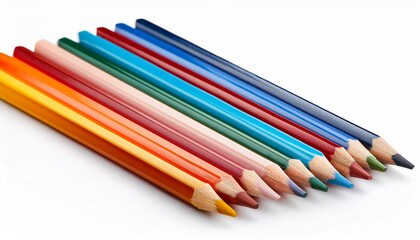 Fototapeta premium colored pencils isolated on white background