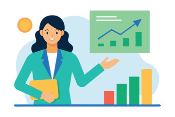 business woman with graph