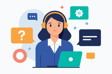 business woman with laptop and phone