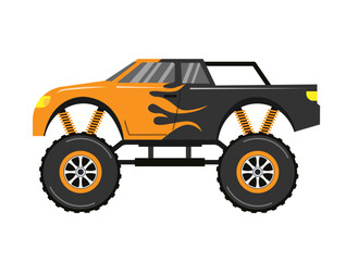 Monster truck car isolated on white background. Vector stock © Jessica