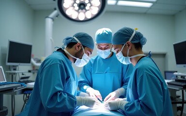 Modern equipment in operating room. Medical devices for neurosurgery. High quality