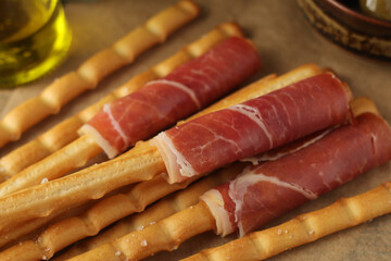 Grissini - Italian bread sticks with proscuitto