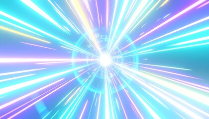 Obraz premium Neon Speed Tunnel Light Rays.