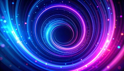 Neon Spiral Vortex Abstract Background.