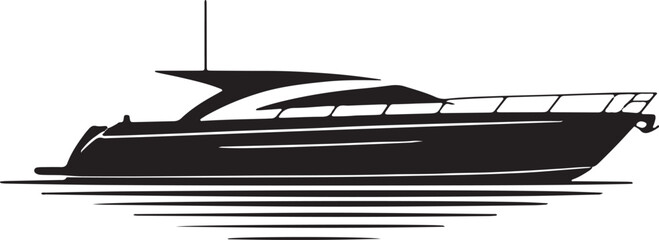Luxury Yacht Silhouette Vector Illustration