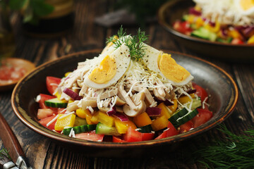 A traditional Bulgarien salad dish - Ovcharska salad