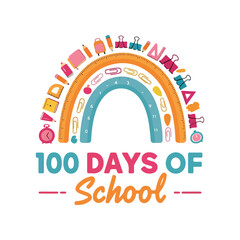 100 Days of School tshirt Design for back to school and kids 