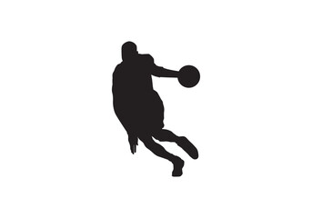 Silhouettes of basketball players vector on white
 basketball jump shot on a white background