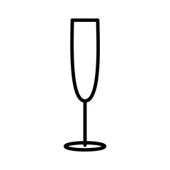 Champagne Glass Icon – Minimalist Black and White Celebration Symbol