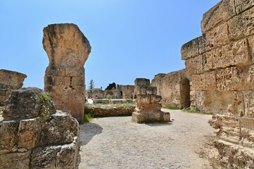 Historic Roman Ruins of the Antonine Baths in Carthage, Tunisia