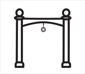 Simple barrier icon.Velvet Rope Barrier Stand Icon Design