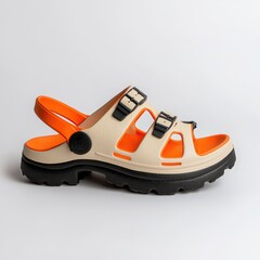 Stylish Comfortable Footwear Sandals with Bright Orange Accents