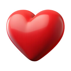 3d illustration of a colored heart isolated on transparent background