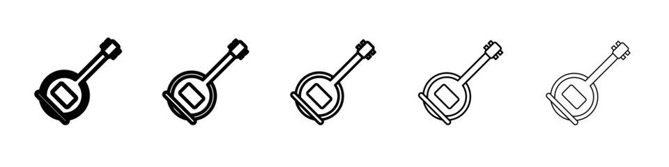 banjo icon Flat design on isolated background