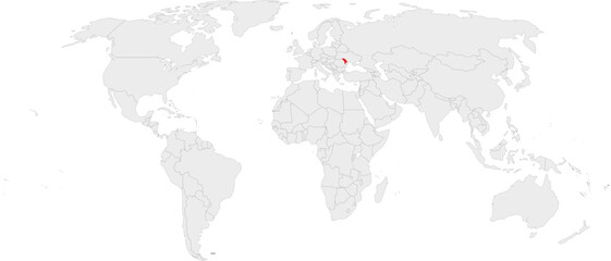 Fototapeta premium Moldova Highlighted on World Map