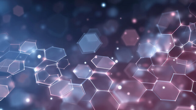 Geometric Hexagon Background Design with Soft Glow for Tech Themes